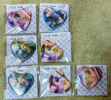 사사키와 미야노 Gratte 하트형 홀로그램 캔뱃지 히라노와 카기우라