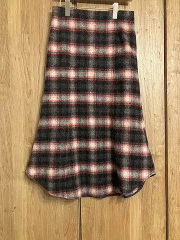 MEYAME 체크 무늬 플레어 스커트 사이즈 0