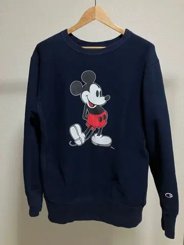 빔즈 챔피온 미키 X-Large 네이비 맨투맨