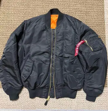 MA-1! ALPHA INDUSTRIES M 블랙 리버서블 짧은 기장