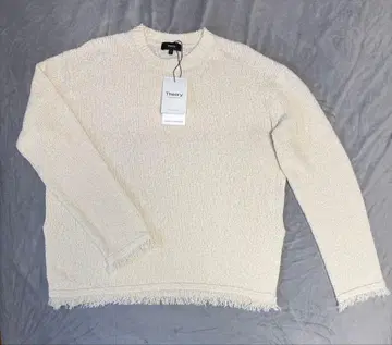 Theory 아이보리 프린지 긴팔 니트
