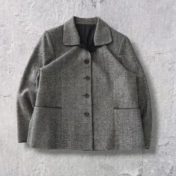 90s 헤링본 절개 울 자켓 캐시미어 혼방 그레이 LL 구제 의류 모드