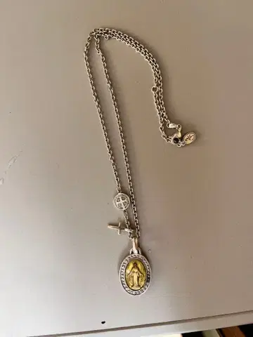 스타 주얼리 실버 메달 십자가 목걸이