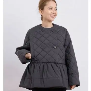 yori 헴프릴 퀼팅 숏코트 블랙