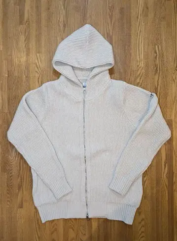 사이센타쿠 니트 ZIP 후드티 크림색