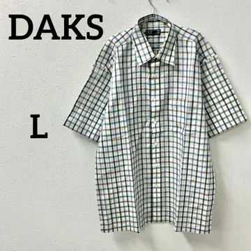 DAKS 체크 무늬 반팔 셔츠 L 사이즈 상당