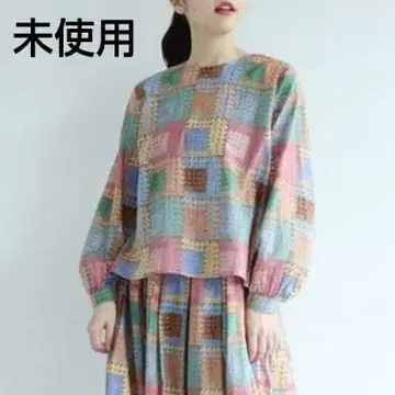미사용 네프 퀼트 프린트 블라우스 아틀리에 드 사봉