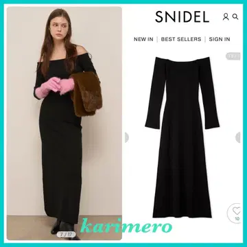 완판 신상 새상품 SNIDEL 오프숄더 I라인 니트 원피스