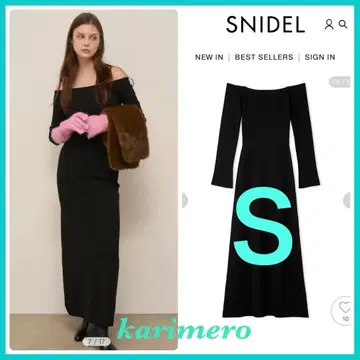 완판 신상 새상품 SNIDEL 오프숄더 I라인 니트 원피스