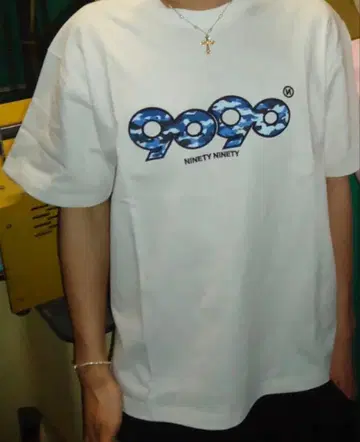 9999 화이트 T셔츠 NINETY NINETY