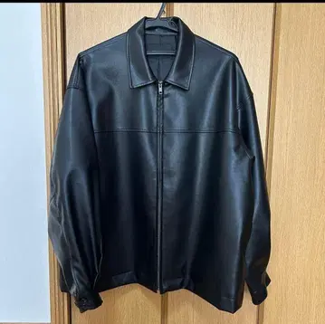 나노 유니버스 블랙 합성 피혁 집업 자켓