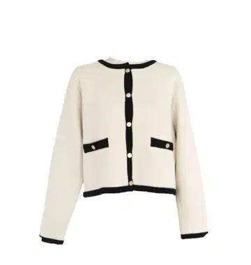 아이보리 노카라 니트 자켓 BLUEEAST