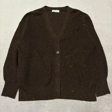 성숙 캐주얼 셔츠 라메 니트 V넥 가디건 루즈한 사이즈