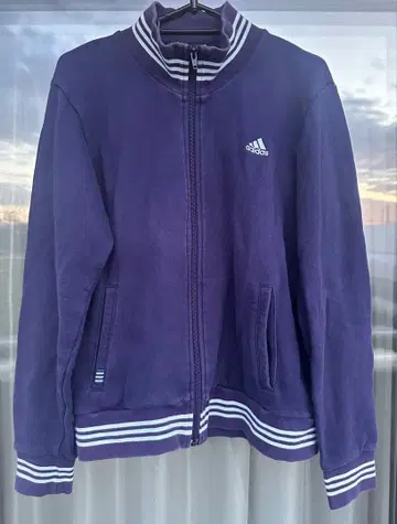 adidas 퍼플 스트라이프 트랙 자켓