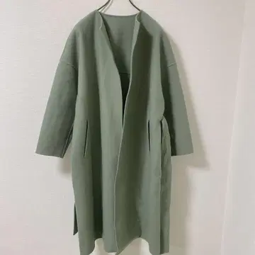 TONAL 토널 울 리버 노카라 롱 코트 38