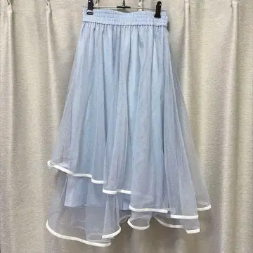 FURFUR 라메 튤 트리밍 헴 스커트00 sax