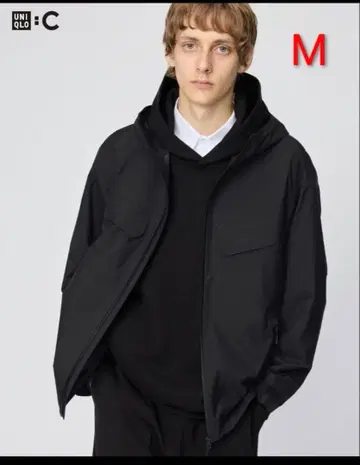 [ 새상품 택 포함 ] 유니클로 C 블록 테크 후드티 블랙 M