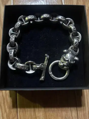 실버 925 (훈증 가공) 체인 팔찌 강아지 모티브