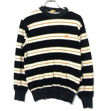 HANG TEN 구제 의류 로고 자수 멀티 보더 파일 긴팔 트레이닝복