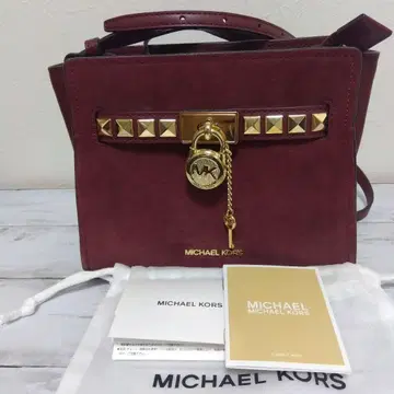 마이클코어스 HAMILTON 크로스백 스웨이드 보르도 새상품급