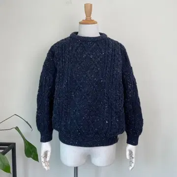 80s 90s 영국제 컬러 네프 케이블 니트 스웨터 빈티지