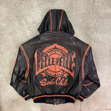 PELLE PELLE marc buchanan 올 가죽 바시티 자켓