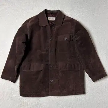 피크스킨 가죽 스웨이드 커버올 다크 브라운 구제 의류