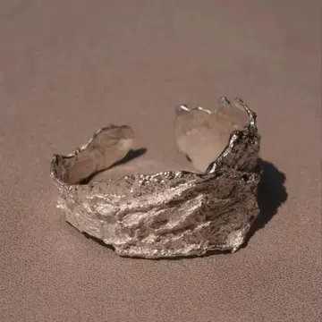 실버 텍스처 뱅글