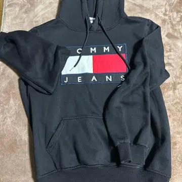 TOMMY JEANS 블랙 후드티 XL