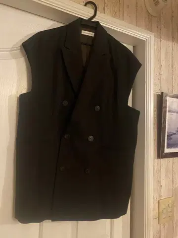 MAISON SPECIAL 블랙 더블 브레스트 베스트