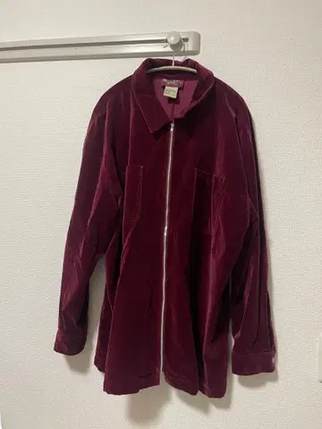 Denim & Co. 버건디 벨벳 셔츠