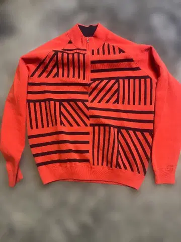 데상트 Srixon 스트라이프 니트 3L 오렌지 빅 사이즈