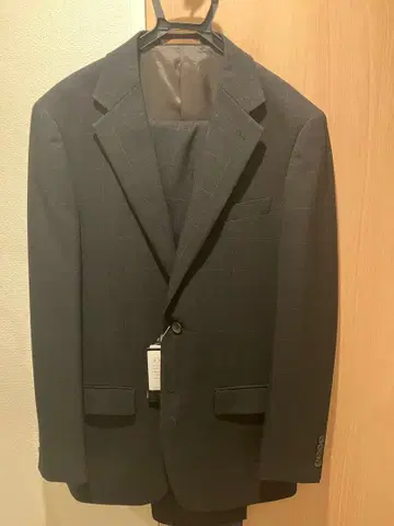 PS EAS 다크 그레이 체크 무늬 비즈니스 정장