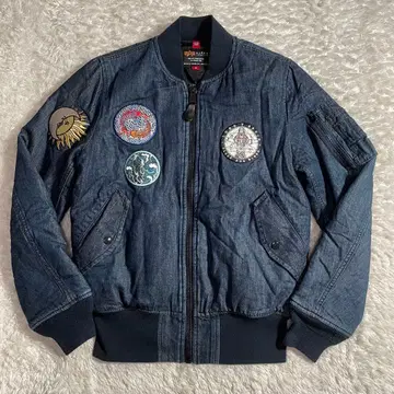 알파인더스트리 와시 데님 MA-1 플라이트 자켓