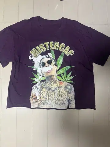 HISTEGRAC 타투 T셔츠 보라색