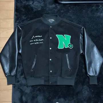 바시티 자켓 블랙/그린