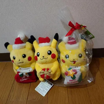크리스마스 피카츄 봉제 인형 3체 세트