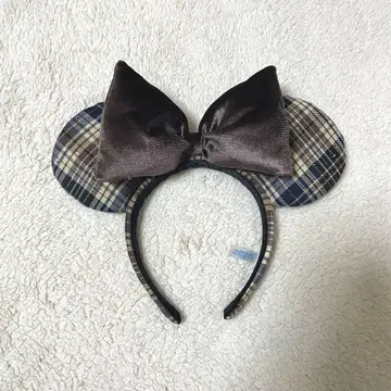 가격 인하 [ Disney ] 미니 체크 무늬 머리띠 (네이비)