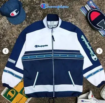 Champion 90년대 트랙 자켓 네이비/화이트 S