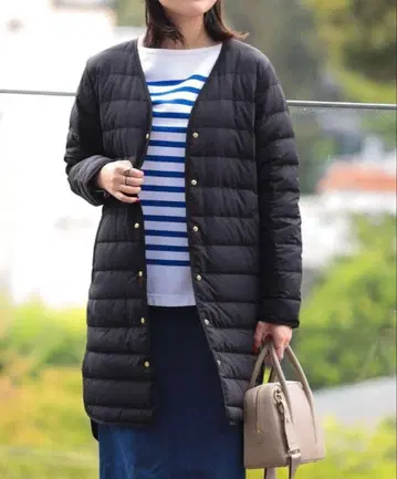 빔즈 블랙 프렌치 롱 다운 자켓