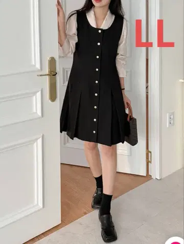 플리츠 미디 원피스 dbdb 한국 패션 빅 사이즈 LL