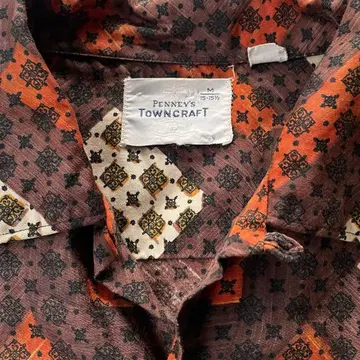 60s towncraft 보트 택 올 패턴 코튼 셔츠