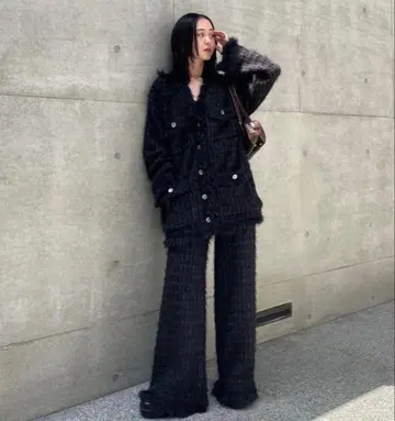 TWEED FRINGE KNIT CARDIGAN