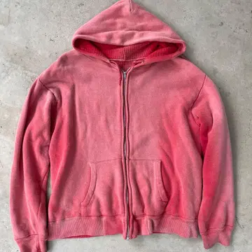 50s 60s 오니 페이드 지퍼 후드티 올 코튼 더블 페이스