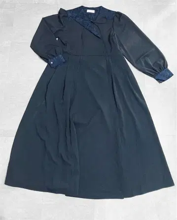 다크 블루 롱 드레스 벨트 포함