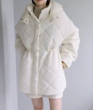 mystic 퀼팅 후드 코트