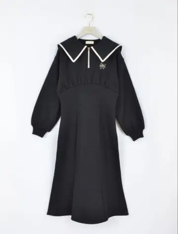 AnMILLE 안미르 빅 칼라 머메이드 맨투맨 OP 원피스 블랙