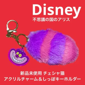 미사용 새상품 Disney 체셔 고양이 아크릴 참 & 꼬리 키링