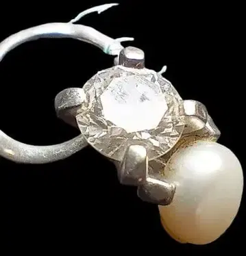 실버 반지 14.4g 바로크 진주 색석 부속물 포함