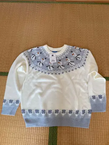 새상품 디즈니 리조트 한정판 니트 올라프 안나 L 사이즈